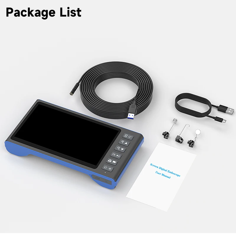 7-inch IPS Screen Endoscope 3.9/5.5/8mm Camera 1080P Split Design 1-15m Rigid Cable Triple Autofocus Borescope Camera for Engine 5