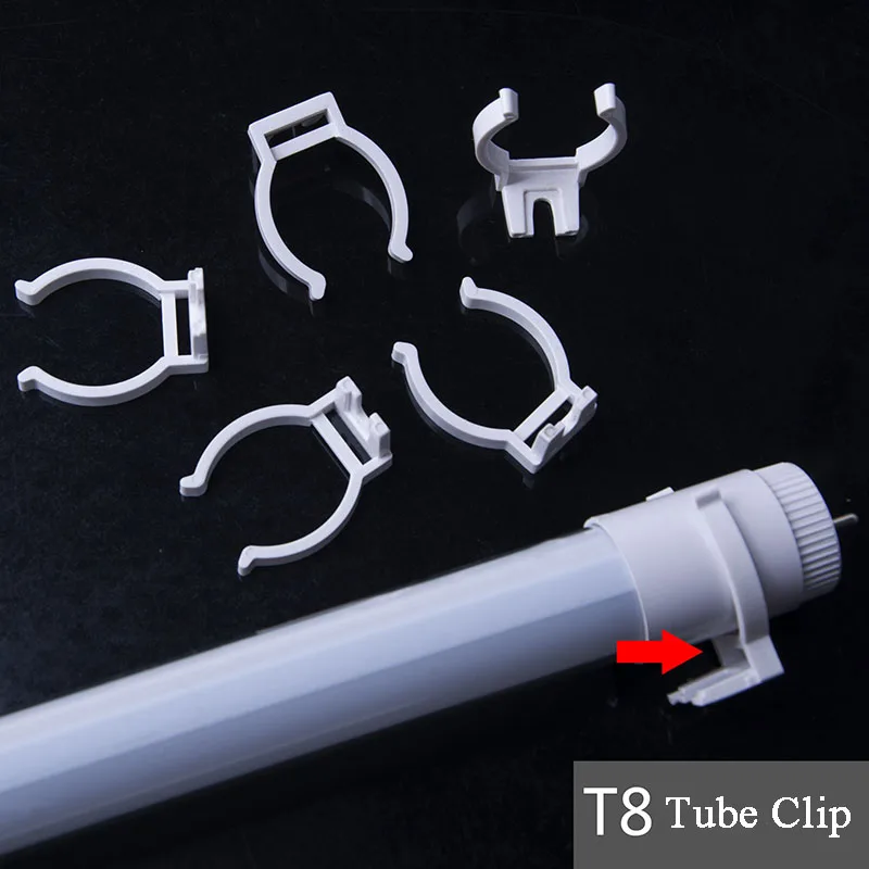 Buckle Clamp Plastic Fixing Clips C Clamps for T8 Fluorescent Tubes LED Light Clip Lock Light Brackets Quick Lock for T8 Tube Bracket