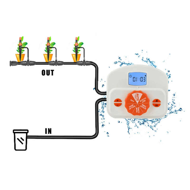 Indoor Plants Automatic Watering Controller  LCD Digital Display  Irrigation System Programmable Watering Timer for Garden 4