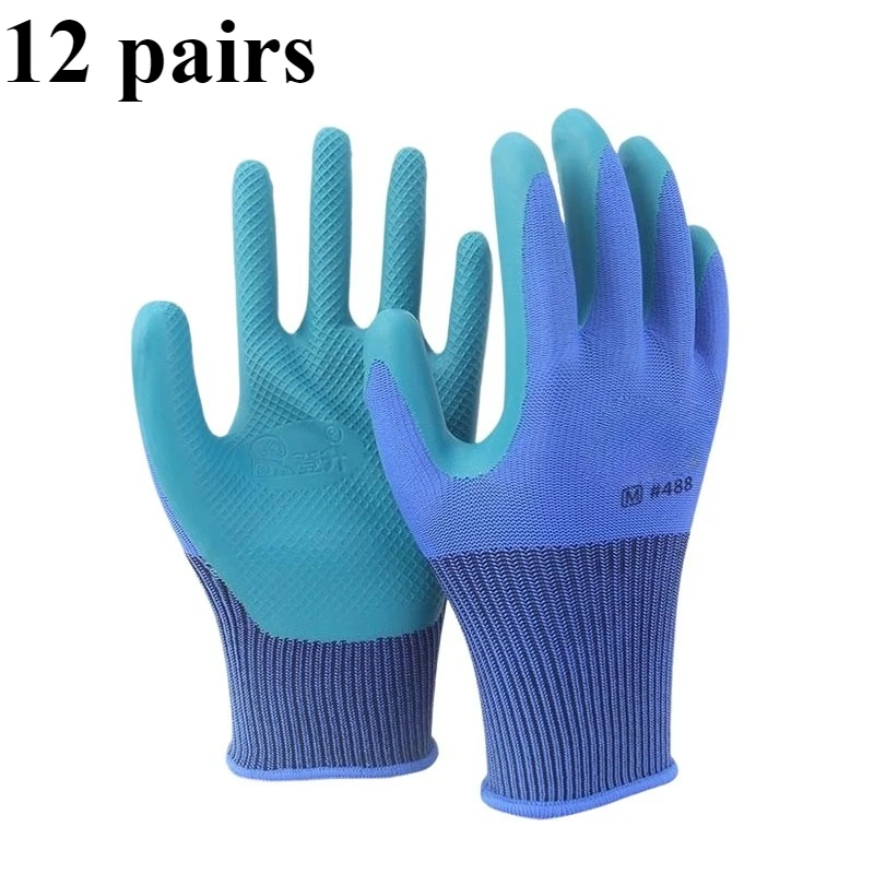 Enhanced Anti-Slip & Breathable Construction Work Gloves - 12 Pairs