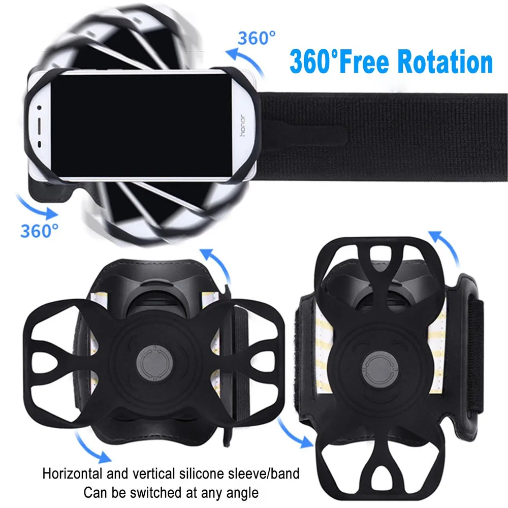 

Running Wristband 360°Rotatable Phone Holder, Fit 4.5"-7" for iPhone 14 13 12 11 Pro Max XS XR for Samsung Galaxy, Phone Armband