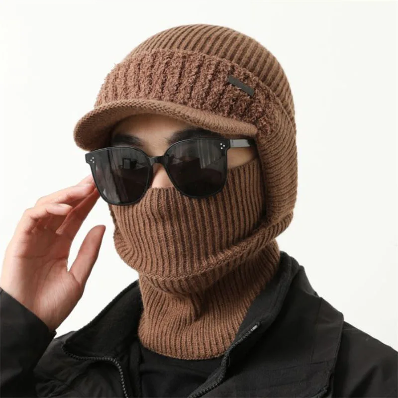 Hot Sale Men Balaclava Hat Full Cover Style Winter Hat Outdoor Windproof Knitted Hat Winter Keep Warm Beanie Cap