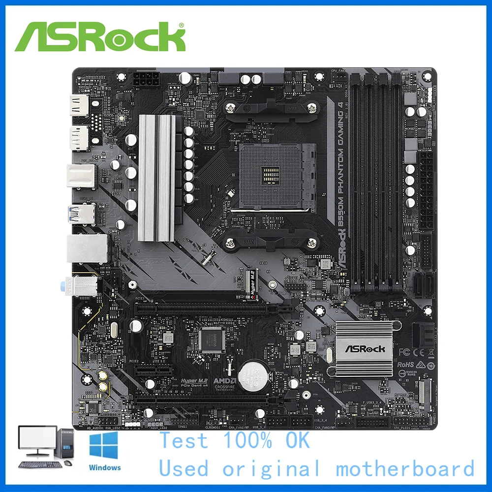 Scheda Madre B550 Utilizzata Per Asrock B550M Phantom Gaming 4 Presa Per Scheda Madre Am4 Ddr4 Supporto Per Scheda Madre Desktop 5900X 5600G