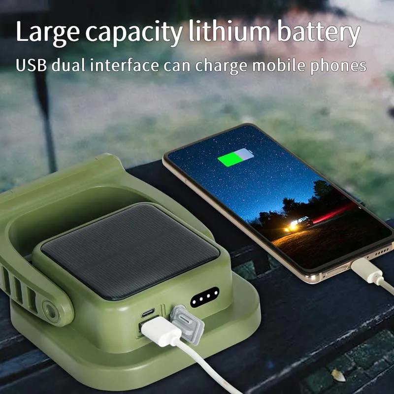 13500mAh Solar Portable Camping Lamp Outdoor Spotlight Flashlight Emergency Fast Rechargeable Magnetic Work Lighting