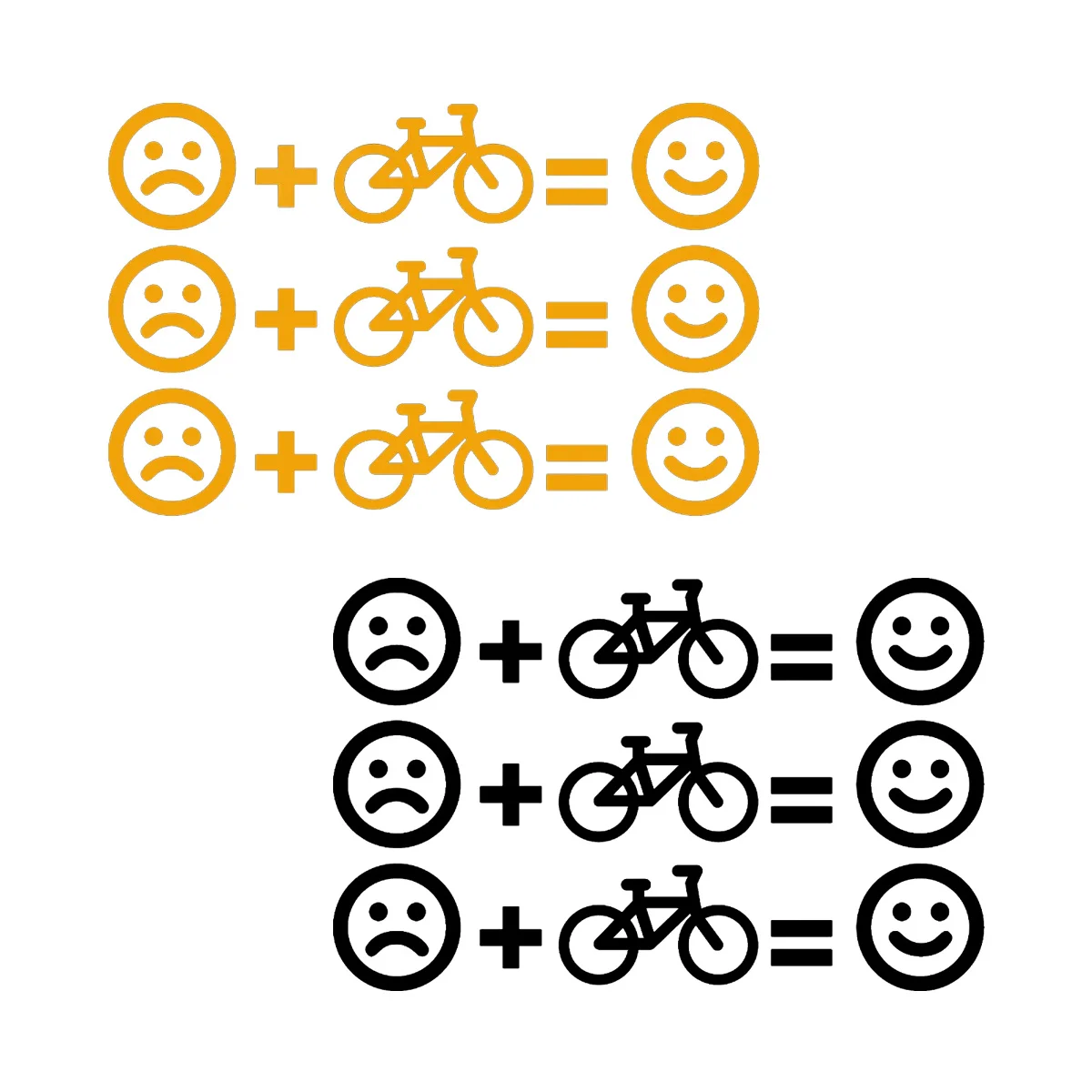 Trauriges Gesicht Fahrrad Glückliches Gesicht Mathematikformel Vinyl-Aufkleber Wasserdichte Aufkleber für Fahrradrahmen Laptop-Dekoration – Detail 9