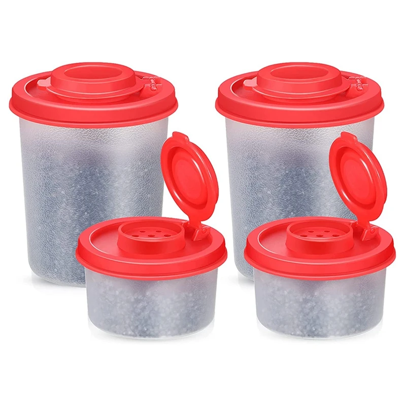 HOT SALE 4 Pieces Salt And Pepper Shakers Spice Containers With Lids