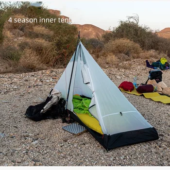 3F UL GEAR 2026 Lanshan 1 Tent Ultralight Outdoor Camping Poleless Tent T-zipper Door Waterproof Trekking Mountaineering 6