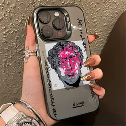 Graffiti Aesthetic Electroplate Silver Phone Case Featuring Great Art - 7 8 SE 2020 2022 (1)