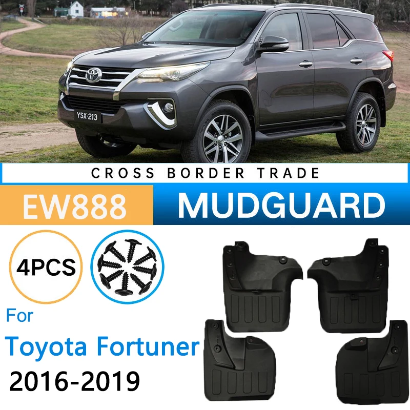 

4PCS Car Mudguards for Toyota Fortuner SW4 2016 2017 2018 2019 Auto Front Rear Wheels Mudflaps Splash Guards Mud Flaps Fender
