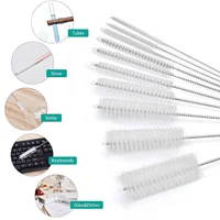 10Pcs/Set Multipurpose Brush Set - Soft Nylon Bristles, Stainless-Steel Handles, Ideal for Home and Aquarium Cleaning 2