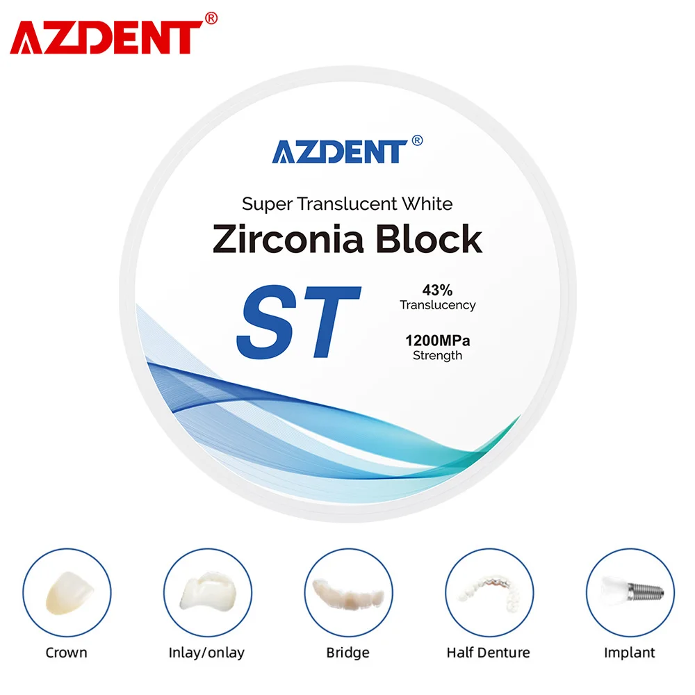 AZDENTDental4DMultilayerZirconiaBlocks98mmCADCAMDentalLabMaterialforCrownInlay
