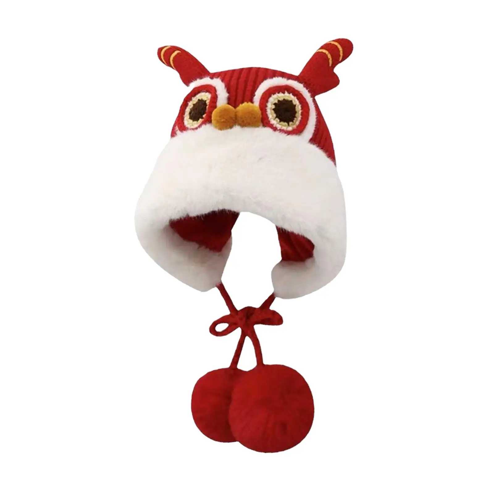 Chinese Lion Dance Hat Decoration Novelty Warm Winter Hat Headwear for Girls Kids 3-12 Years Old Dress up Birthday Performance