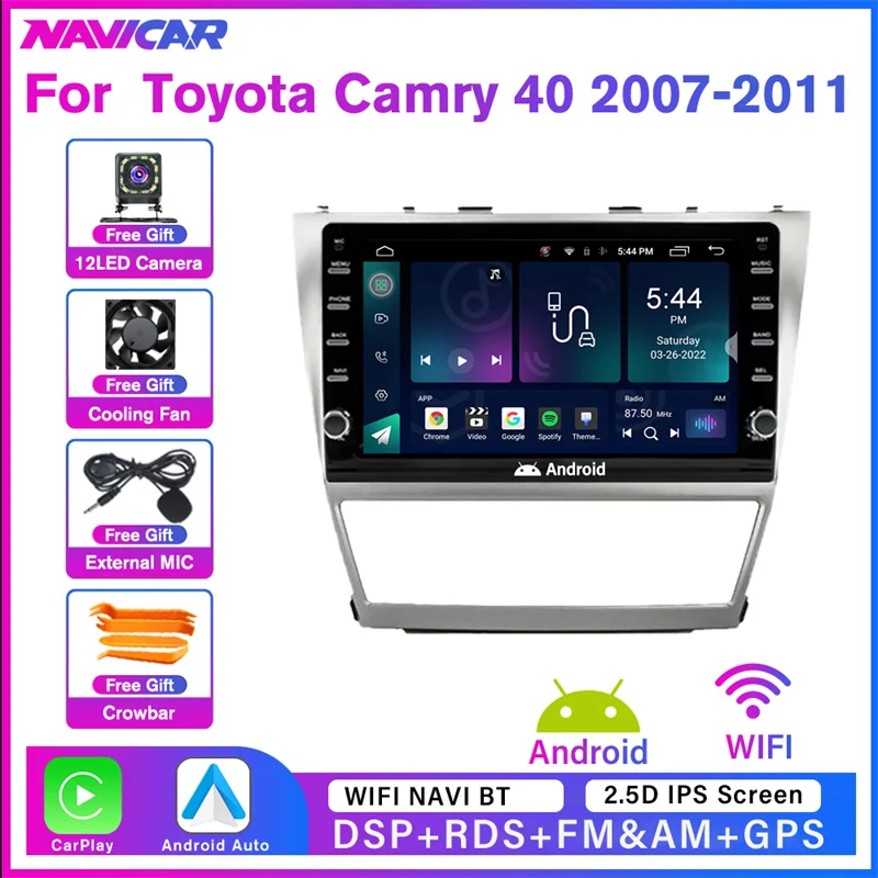 

Автомагнитола NAVICAR 2 Din Android 2007 для Toyota Camry 40 2011-2 Din стереоприемник автомобильная аудиосистема мультимедийный плеер Carplay IGO