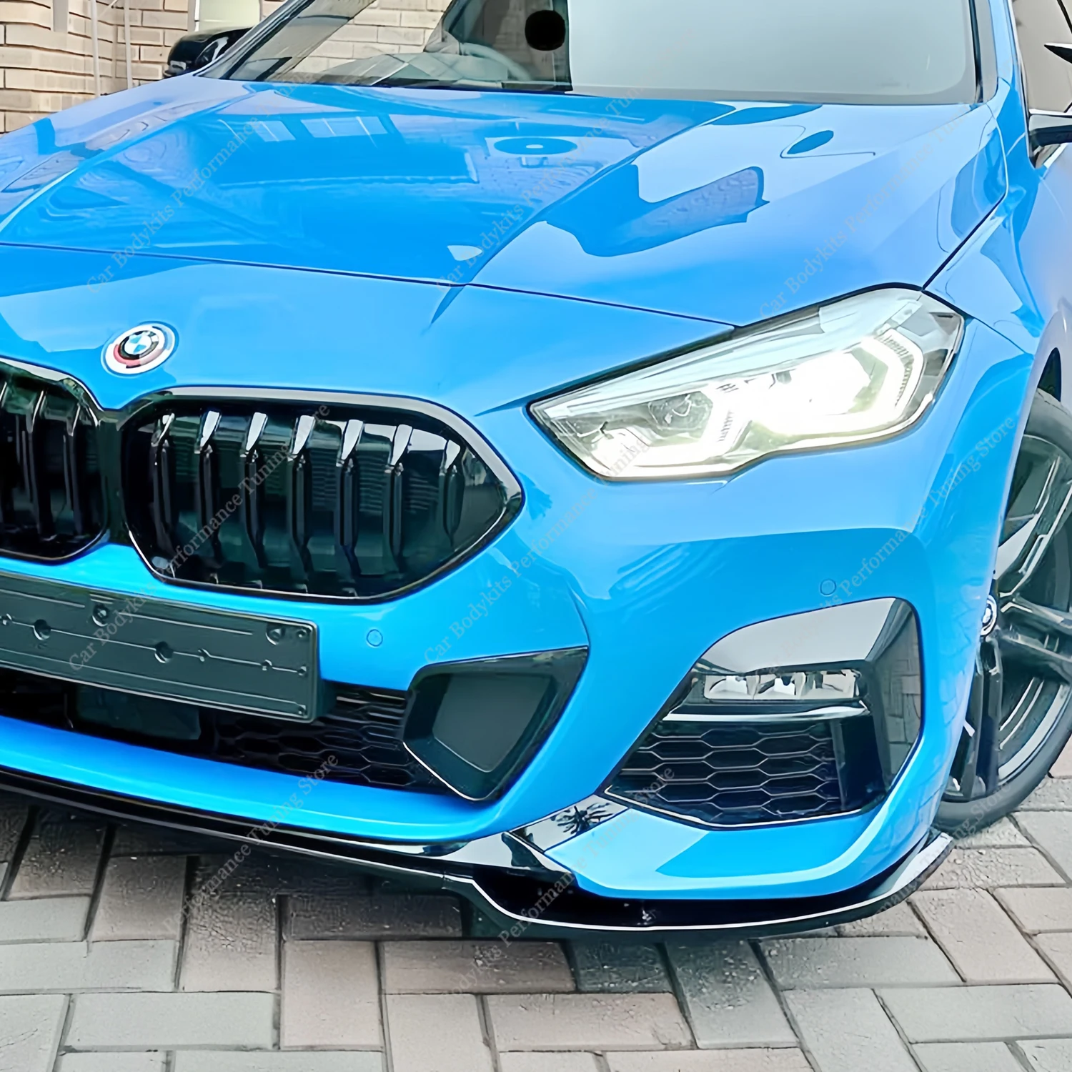 글로스 블랙 프론트 범퍼 립 스포일러 스플리터, Bmw F44 218i 218d 220i 220d M235i 4-문짝 M 스포츠 2020-2024 바디 키트 튜닝