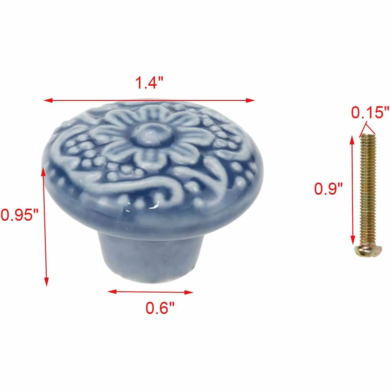 Door Knobs Cabinet Drawer Knobs 1PC Short Ceramic Cabinet Knobs Flower Pull Handles for Door Cabinet Drawer Cupboard Closet Wardrobe Decor Tool