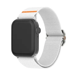 Stylish Braided Elastic Nylon Strap - 42 - 44 - 45 - 49 - S10 46mm (03 White)