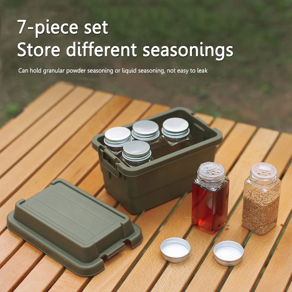 BBQ Jar Spice Storage Bag Outdoor Storage Box Camping Barbecue Utensils Portable Picnic BBQ Seasoning Dispenser Bottle storage bag camping storage bag spice container
