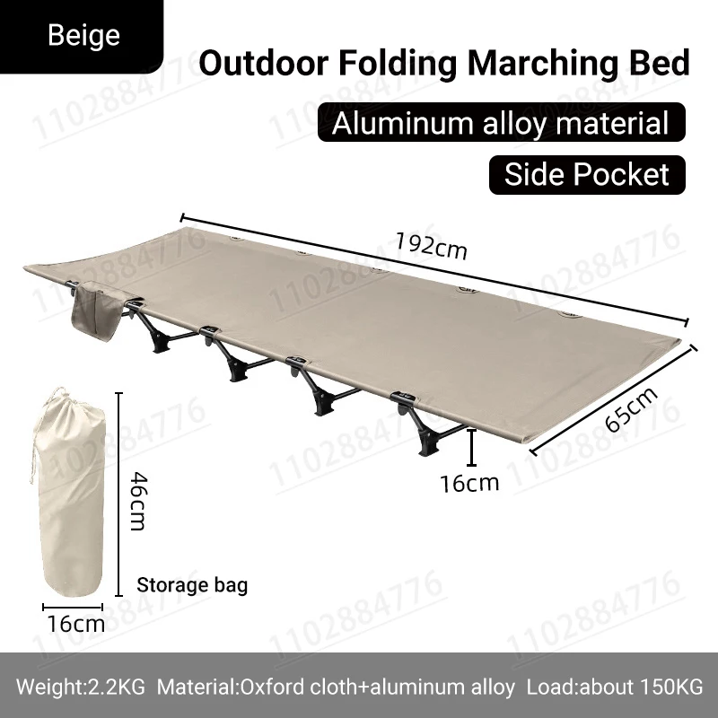 Portable Folding Bed Folding Camping Bed Outdoor Sitting Lying Dual-use Aluminum Alloy