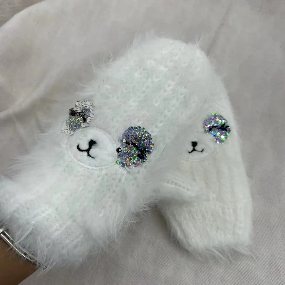 Children's Autumn/Winter New Warm and Windproof Knitted Cycling Gloves