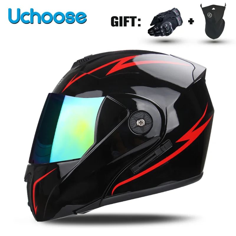 UchooseUnisexMotorcycleHelmetDOTCertificationDoubleLensCross