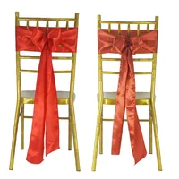 50pcs Satin Chair Bow Sashes Wedding Mariage Party Chair Knots Decor Restuarant Ribbon Butterfuly Tie Birthday Baby Shower Sash 4