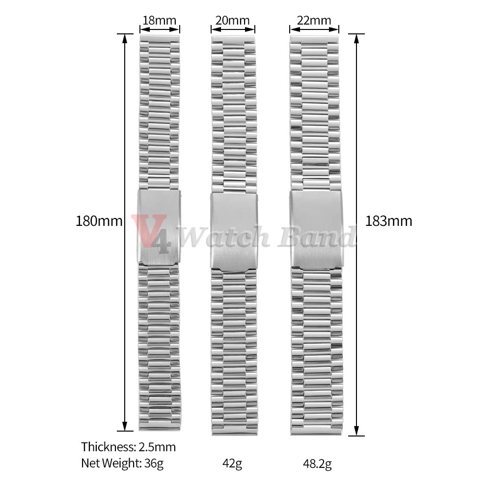 Sleek Stainless Steel Universal Watch Strap - Elegant Metal Band for Business and Casual Wear