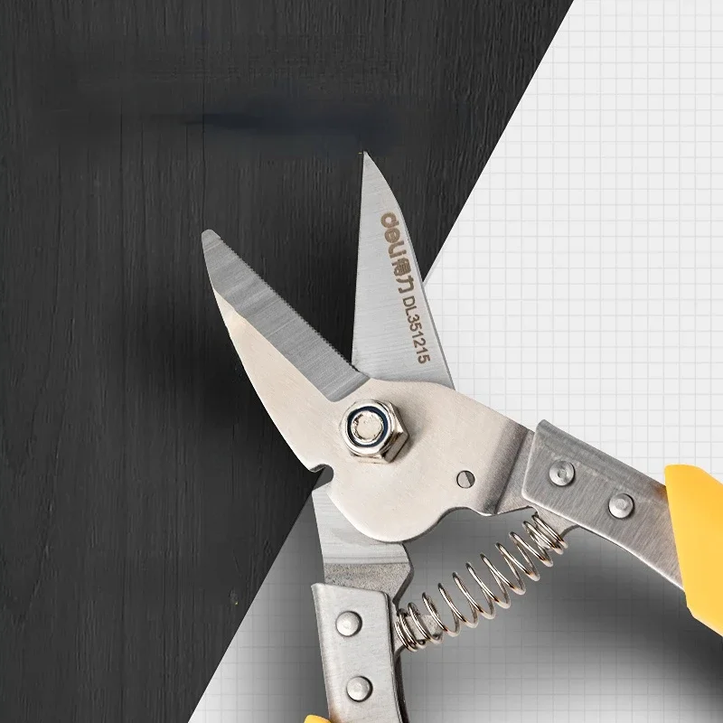 Deli 8.5 Inch Industrial Scissors Cutter Metal Scissors Straight Curved Blade Keel Scissors Multifunction Household Hand Tools 6