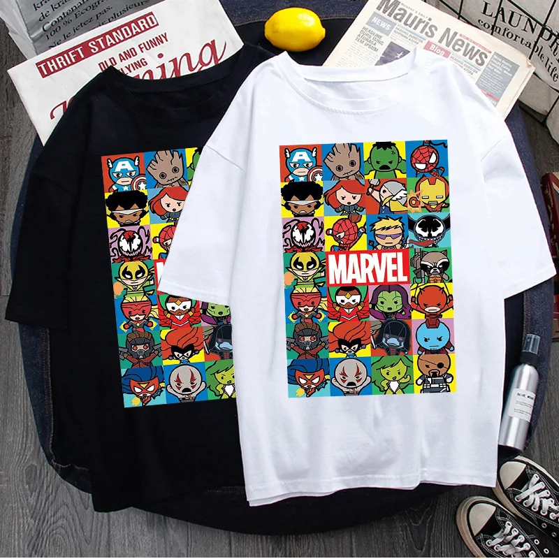 Disney Fashion New Marvel Superhero T Shirt Summer Women Short Sleeve Cartoon T-shirt Streetwear Y2k Top Funny Female Blouse - Image 3
