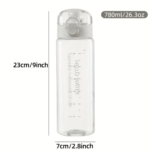 780ml Transparent Water Bottle Portable Sports Travel Clear Leakproof Drinking Frosted Bottle Cup for Gym Fitness Outdoor School 6