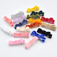 18Pcs/Lot  Handmade Velvet Hair Clips  Velvet Ribbon Bow Hairpins for Toddlers Baby Hair Accessory 1