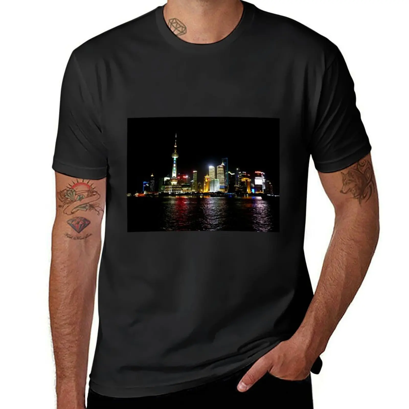 Shanghai at Night T-Shirt Blouse tops mens t shirts pack