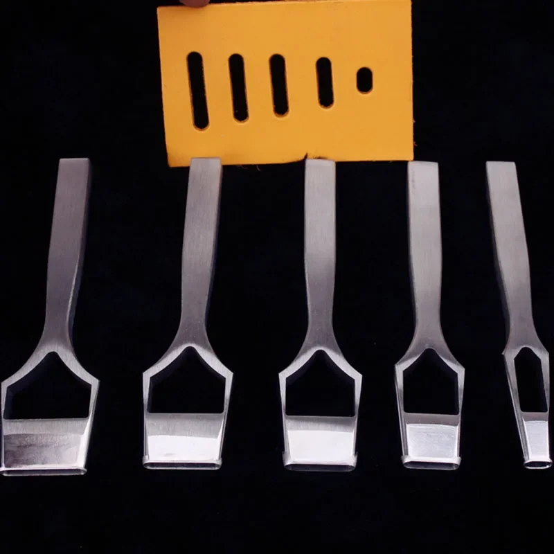 Leather Craft Belt Band Oval Hole Punch Tools Stitching diy strap oblate Cutter chisel Tools/set