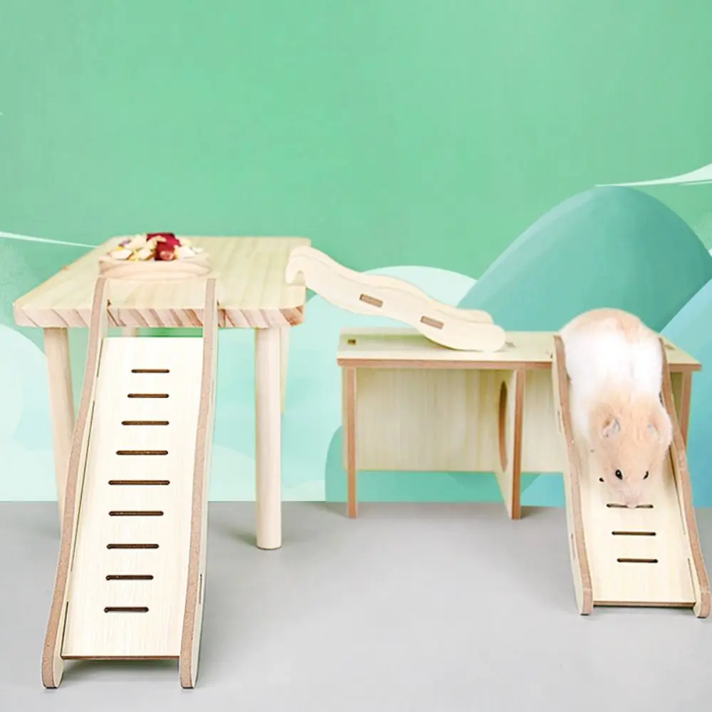 Wave Shape Wooden Hamster Ladder Wood Animals Cage Ladder Hamster Suspension Bridge Decorative Hamster Climbing Ladder