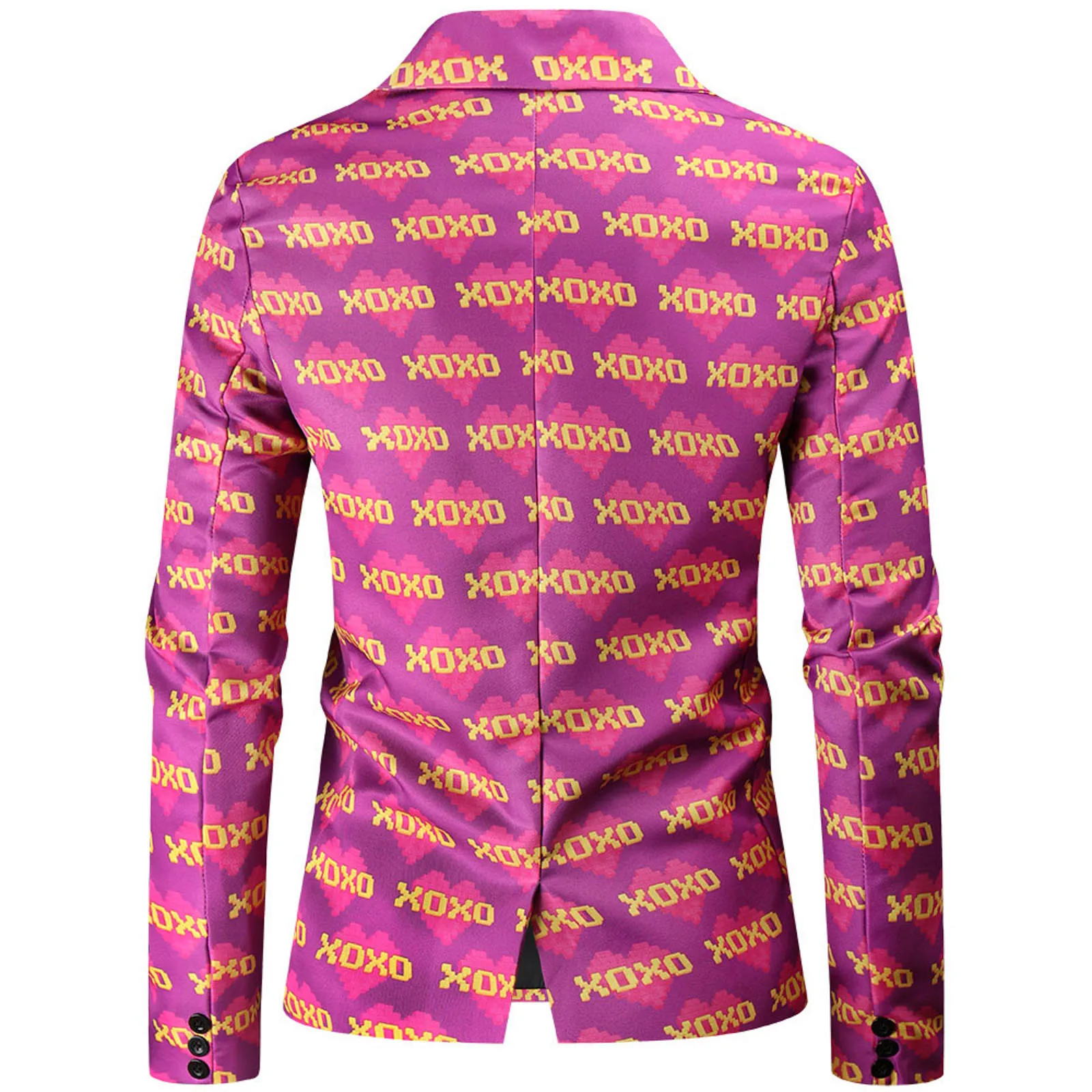 Pink Men's Fashion Coat Jackets Casual Buckle Lapels Printed Blazer Single-Breasted Suit Formal Slim Fit Luxury Male Suit