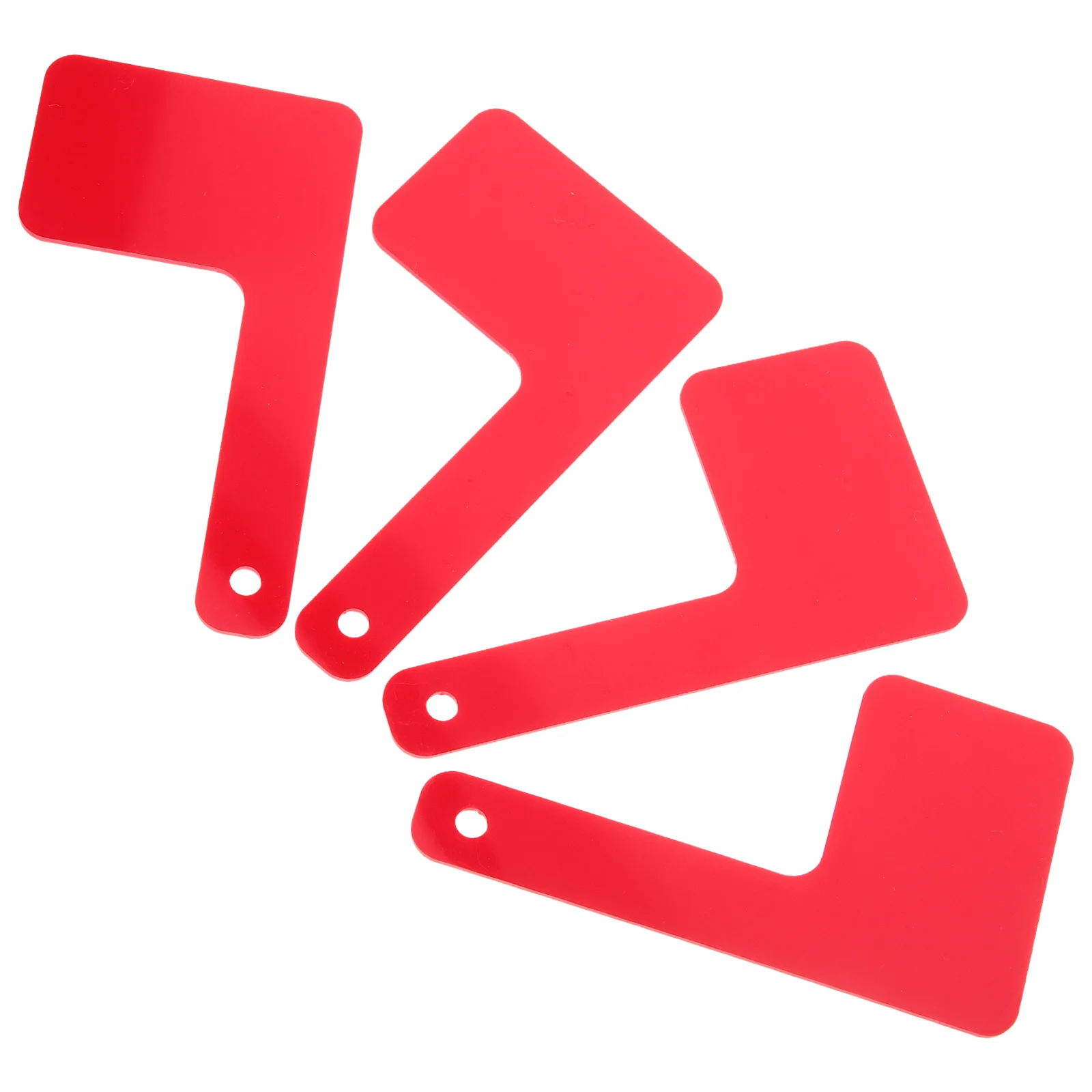 

4 Pcs Mailbox Flag Accessories Universal Replacement Kit Rotatable Outdoor Red Acrylic