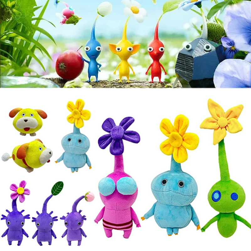 Pikmin Oatchi Dog Plush Toys Olimar Flower Stuffed Dolls Cartoon Plushie Figures Sofa Bed Decoration Pillow Kids Christmas Gifts handmade hooked wedding cushion bag joyful cushion gift for wedding love happiness pillow decoration for new house