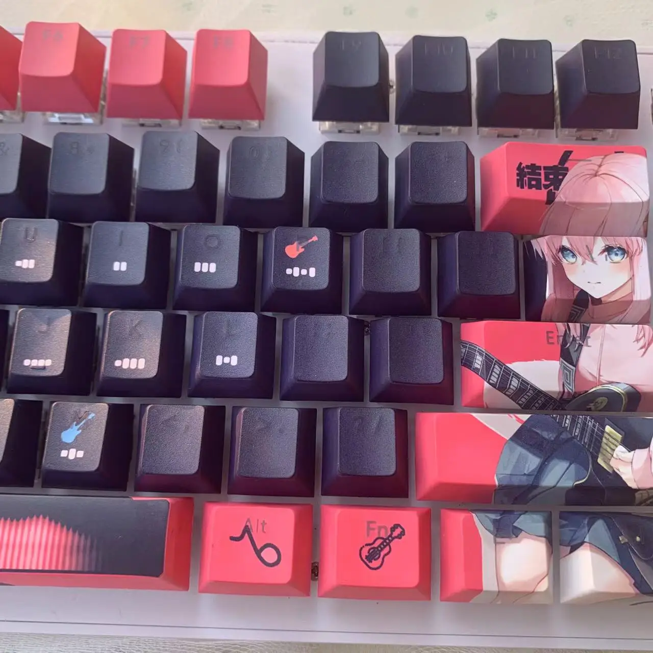 Cartoon Gaming Keycaps, Teclado retroiluminado, Hitori bonito,