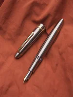 MAJOHN Ti-136 Metal Piston Fountain Pen Titanium Alloy EF/F/M 0.38/0.5/0.7mm Nib Ink Pen Luxuris Writers Office Business Gift 2
