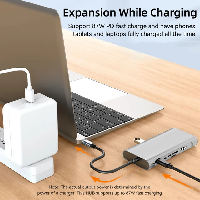 11-in-1 4K USB C 3.0 HUB Type C to HDMI-compatible USB 3.0 Adapter Type C HUB Dock PD 87W USB C Splitter for MacBook Pro Air 3