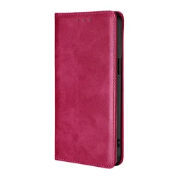 Leather Flip Wallet Phone Cover with Card Slots for Motorola Edge (2025) (Rose Red)