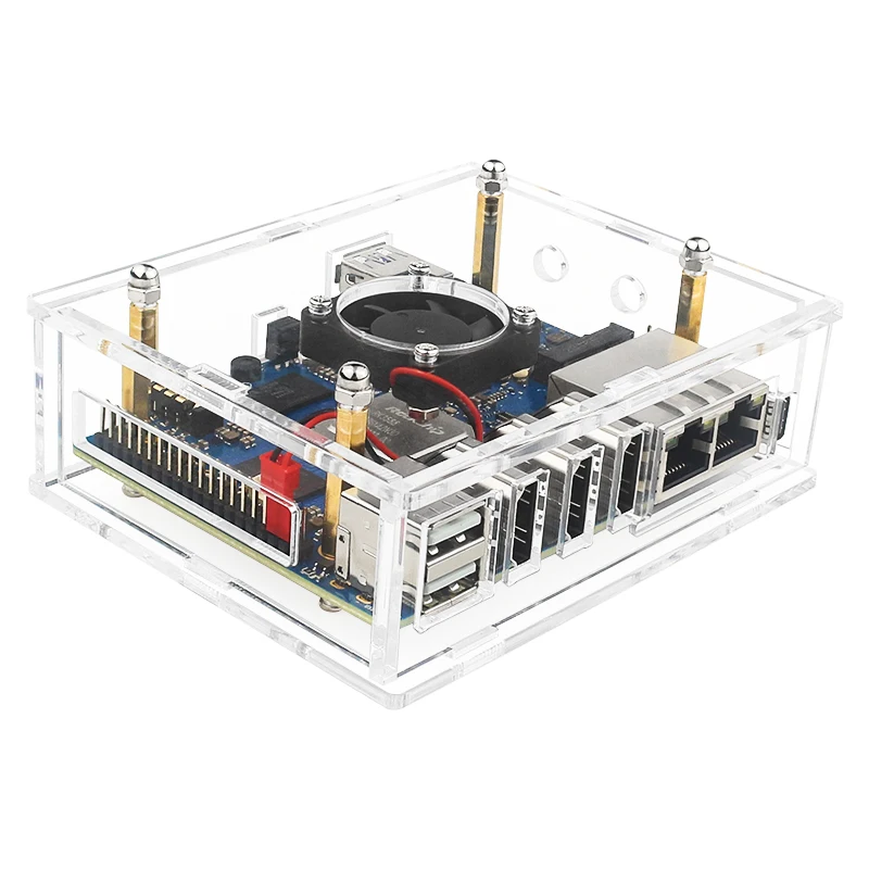 Orange Pi 5 Plus Acrylic Case Transparent Enclouse Clear Box Optional Copper Alu