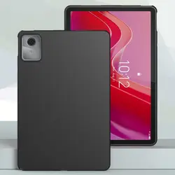 Shockproof Black Soft TPU Silicone Slim Tablet Case - Matte Anti-drop Protective Shell for Lenovo Tab K11 2024 (Soft Black Shell)