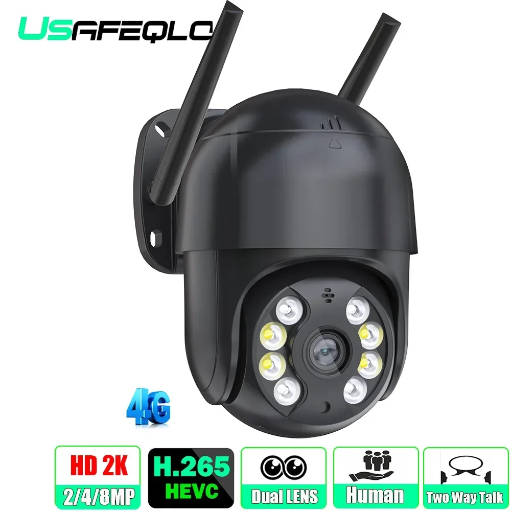 8Mp 4Mp 4G Sim Camera Ai Human Tracking Wifi Ptz Camera Outdoor Color Night Vision Wireless Speed Dome Telecamera Di Sorveglianza