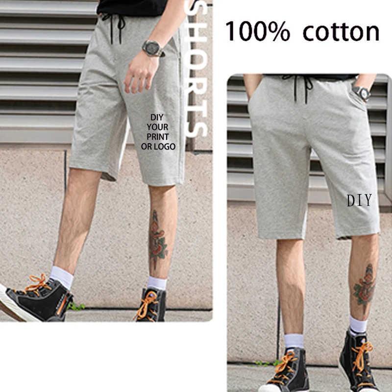 Solid Summer Fashion Casual Men's Sports Shorts Street Wear Fashion Men's Pants Polyester Drawstring Shorts Male