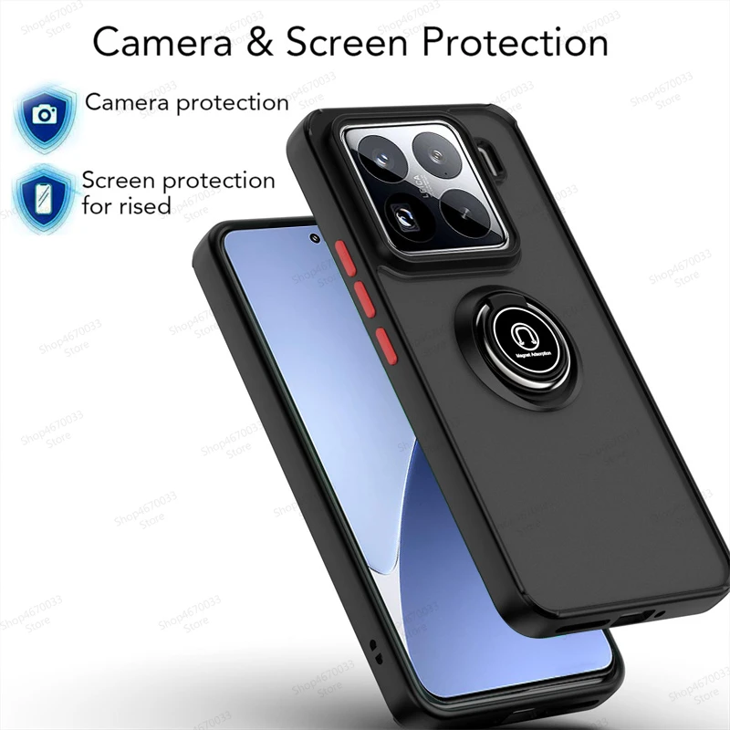 Matte Armor Magnetic Phone Case with Ring Holder Cover