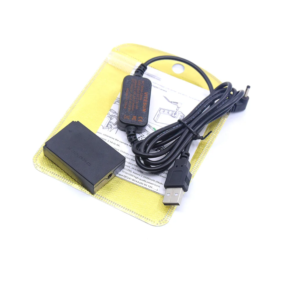 5V USB Charger Cable CA-PS700 USB Power Bank+DR-E12 DC Coupler LP-E12 Dummy Battery for Canon EOS M M2 M10 M50 M100 M200 Cameras