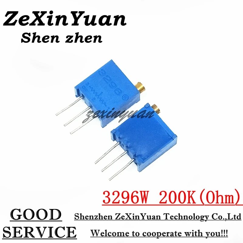 

20 шт. 3296W-1-204LF 3296W 204 200 кОм, верхняя регулировка, многооборотный триммер, потенциометр, высокоточный переменный резистор