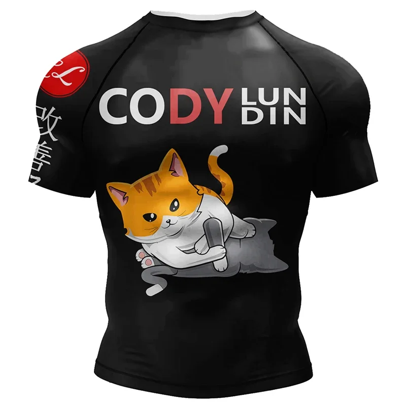 New Sports BJJ Boxing MMA T-shirt Short Sleeve Rashguard For Men MMA Shirts 3D Kickboxing Rash Guard Compression Gym Clothing sports apparel mens t shirt