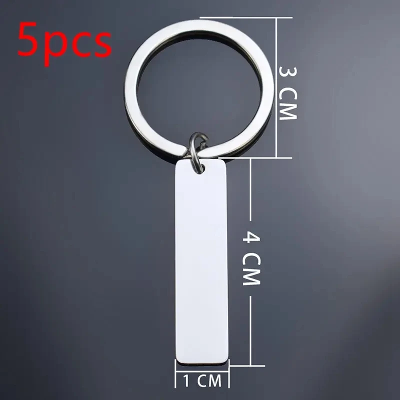 5PCS Metal Keychain with Customizable Text  Short Sentences  Pictures  and 6 Different Shapes to Choose From