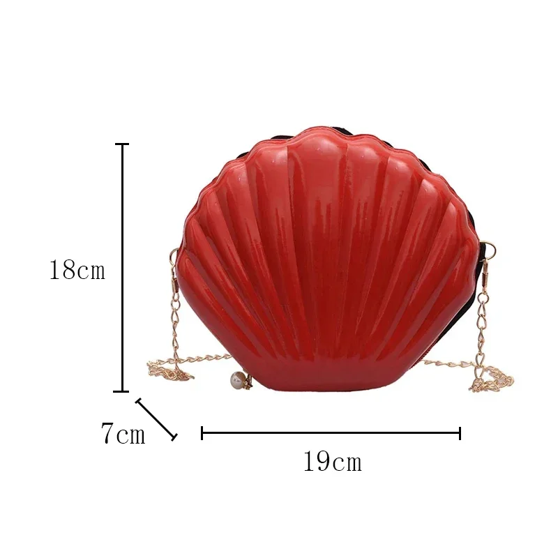 Fashion Women Shoulder Handbags Shell Bag Chain Cute Sequins Small Bag Phone Money Pouch Zipper Crossbody Bags for Women